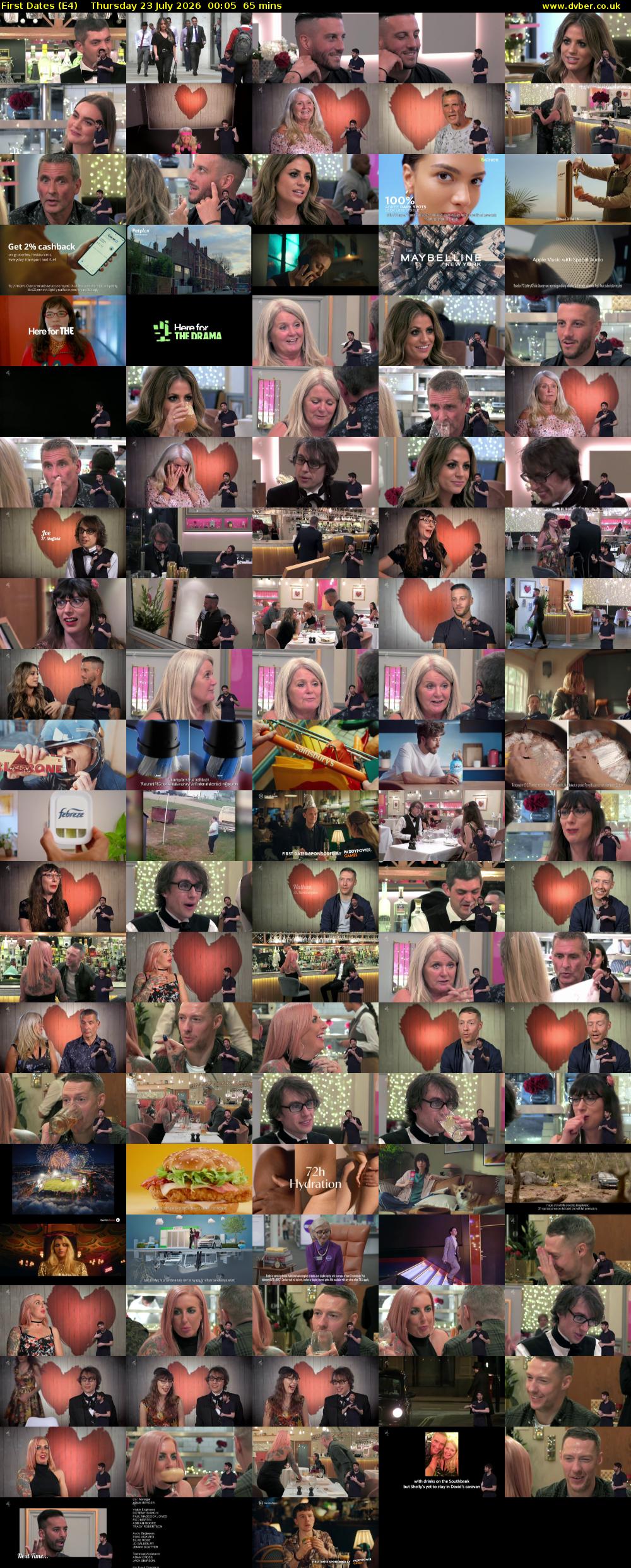 First Dates (E4) Thursday 23 July 2026 00:05 - 01:10