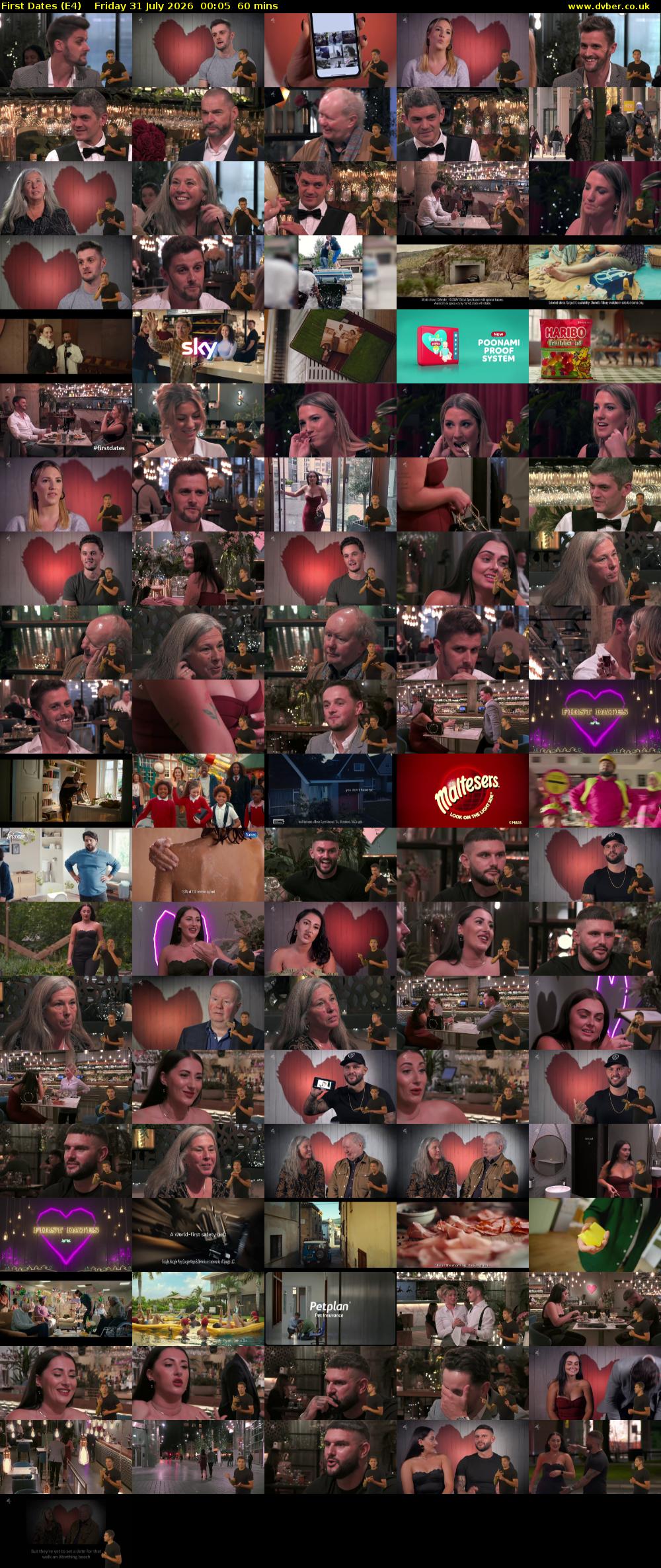 First Dates (E4) Friday 31 July 2026 00:05 - 01:05
