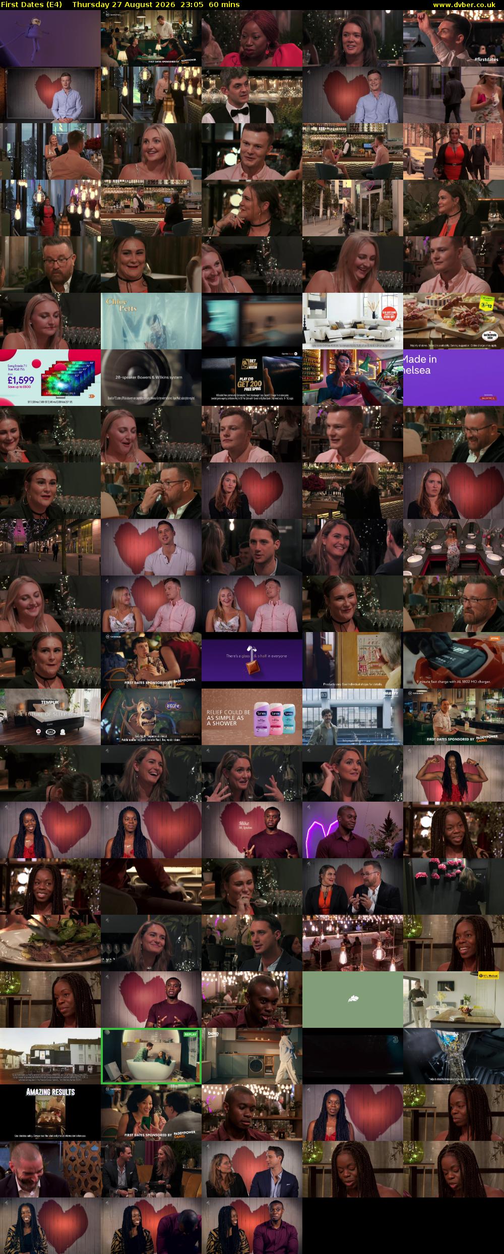 First Dates (E4) Thursday 27 August 2026 23:05 - 00:05