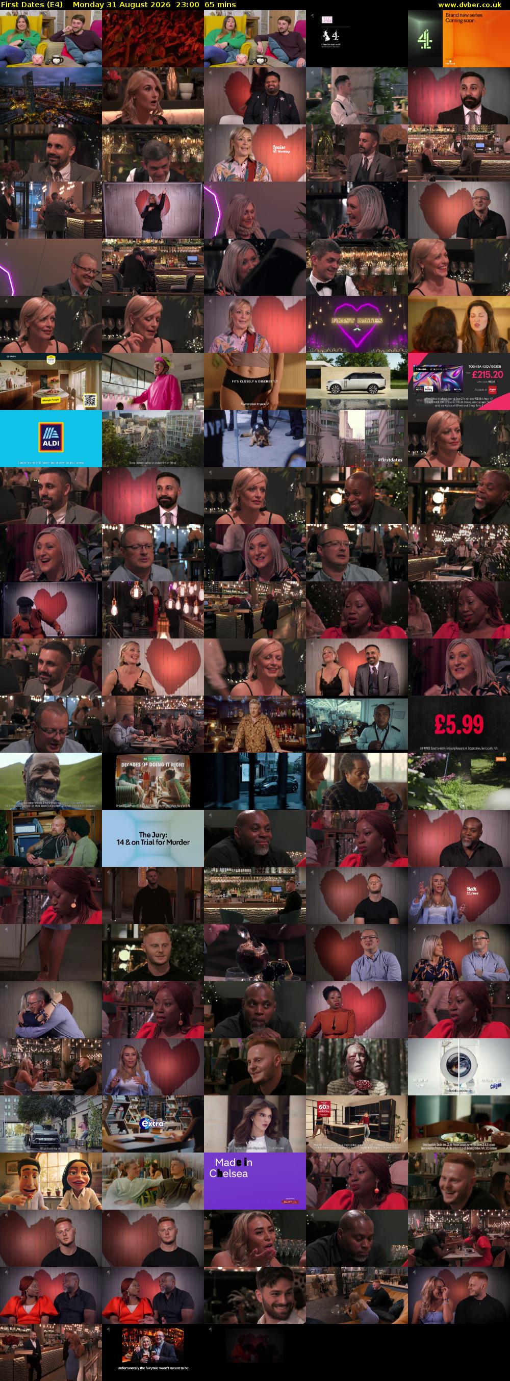 First Dates (E4) Monday 31 August 2026 23:00 - 00:05
