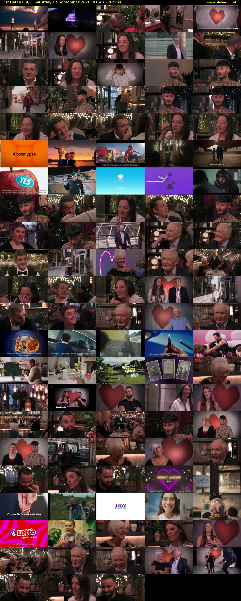 First Dates (E4) Saturday 12 September 2026 01:40 - 02:40