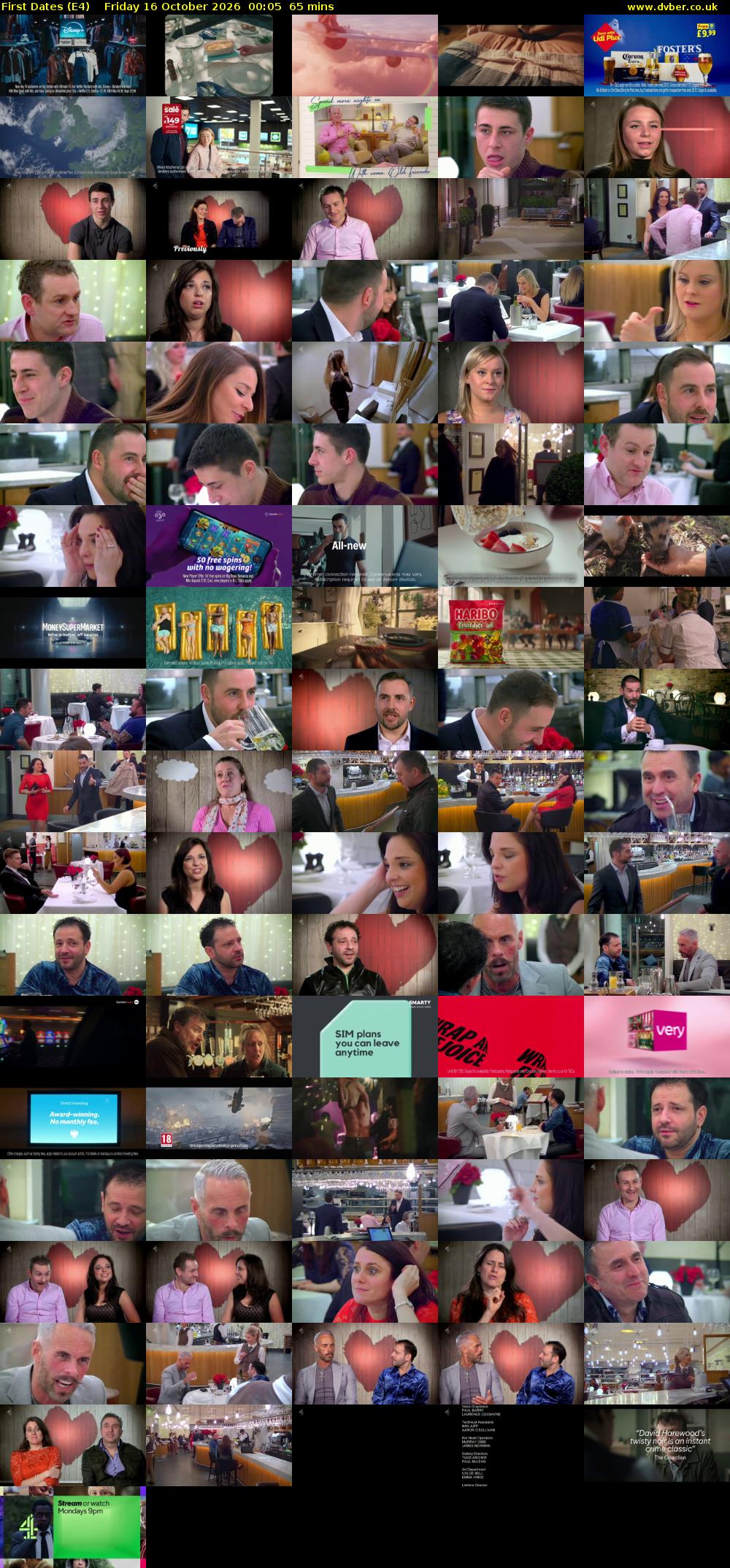 First Dates (E4) Friday 16 October 2026 00:05 - 01:10