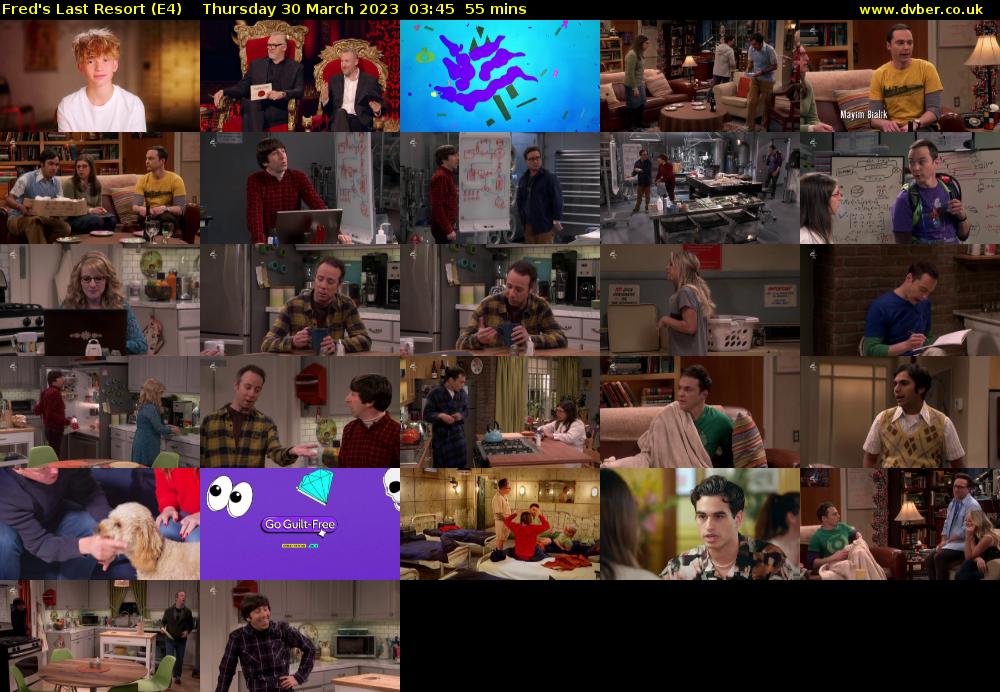 Fred's Last Resort (E4) Thursday 30 March 2023 03:45 - 04:40
