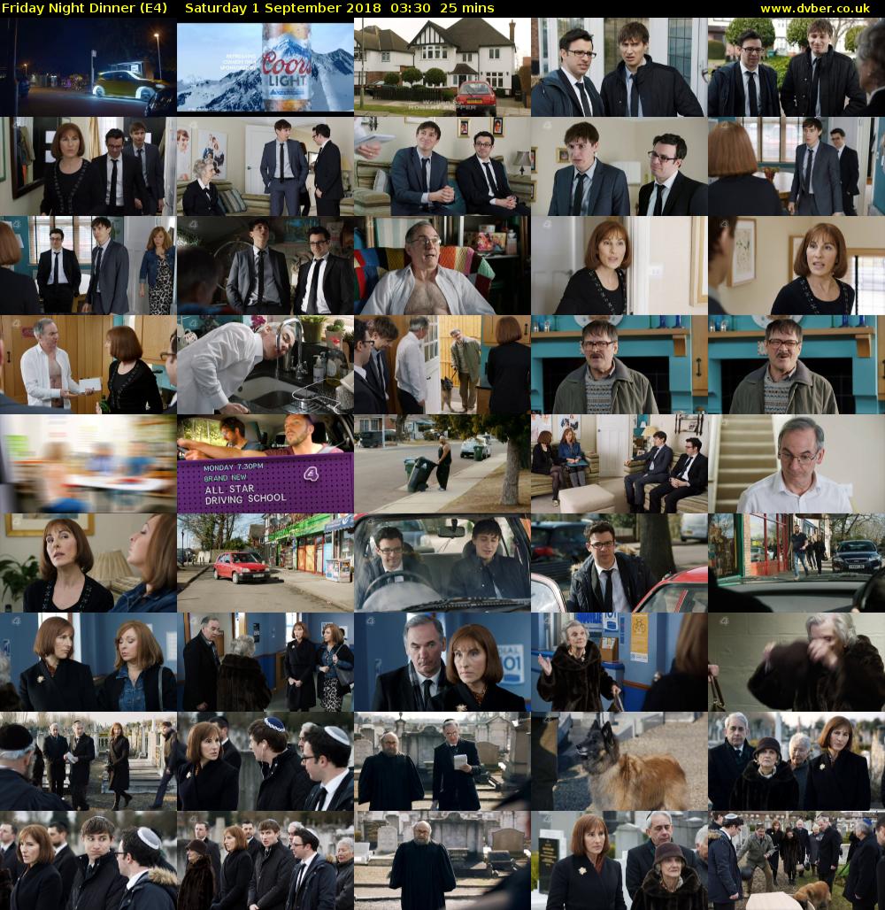 Friday Night Dinner (E4) Saturday 1 September 2018 03:30 - 03:55