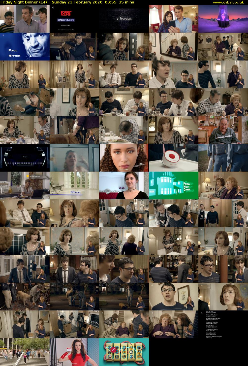 Friday Night Dinner (E4) Sunday 23 February 2020 00:55 - 01:30