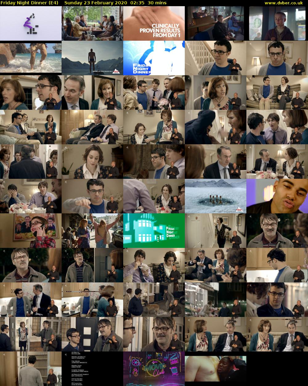 Friday Night Dinner (E4) Sunday 23 February 2020 02:35 - 03:05