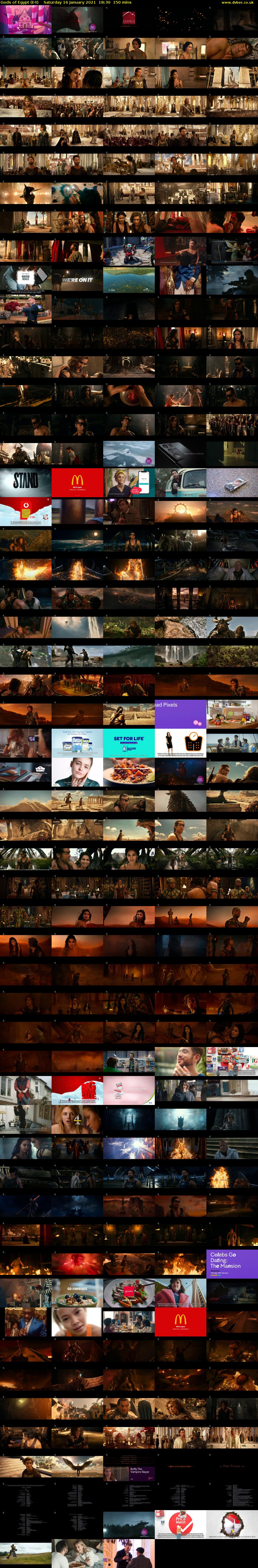 Gods of Egypt (E4) Saturday 16 January 2021 18:30 - 21:00