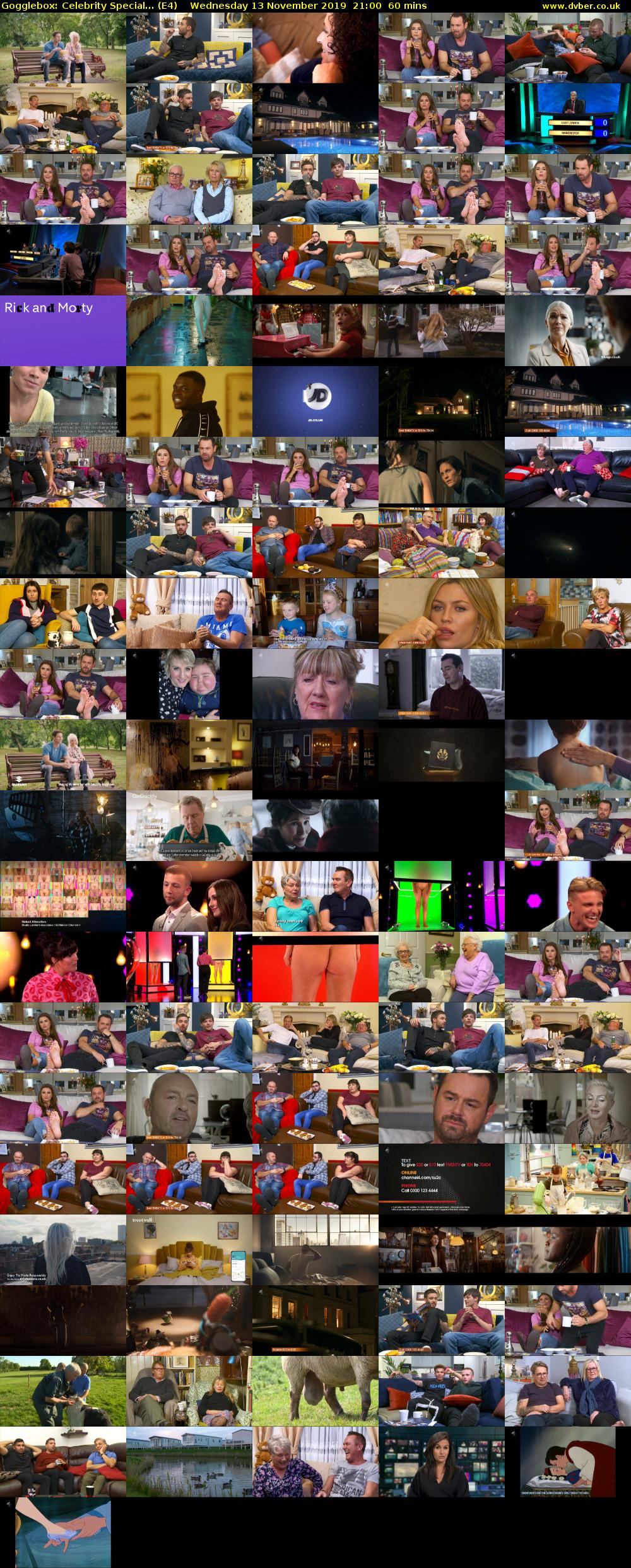 Gogglebox: Celebrity Special... (E4) Wednesday 13 November 2019 21:00 - 22:00