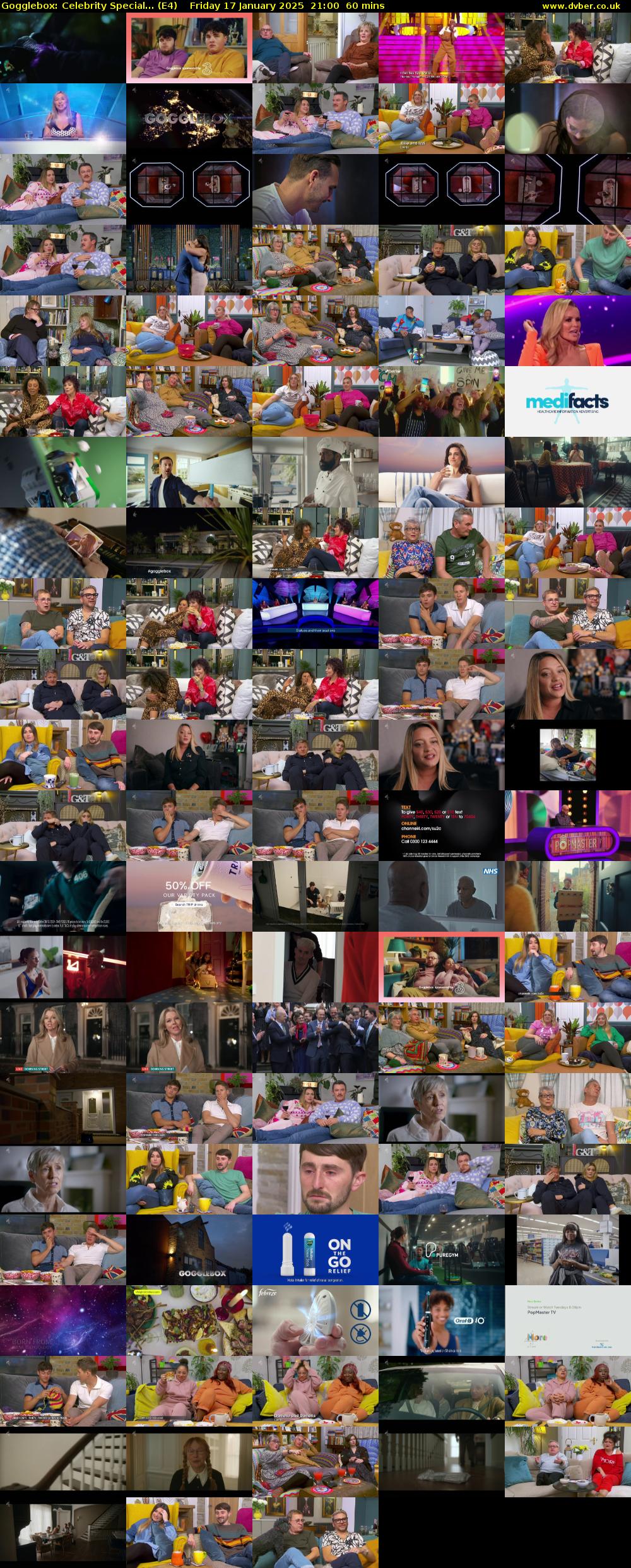 Gogglebox: Celebrity Special... (E4) Friday 17 January 2025 21:00 - 22:00