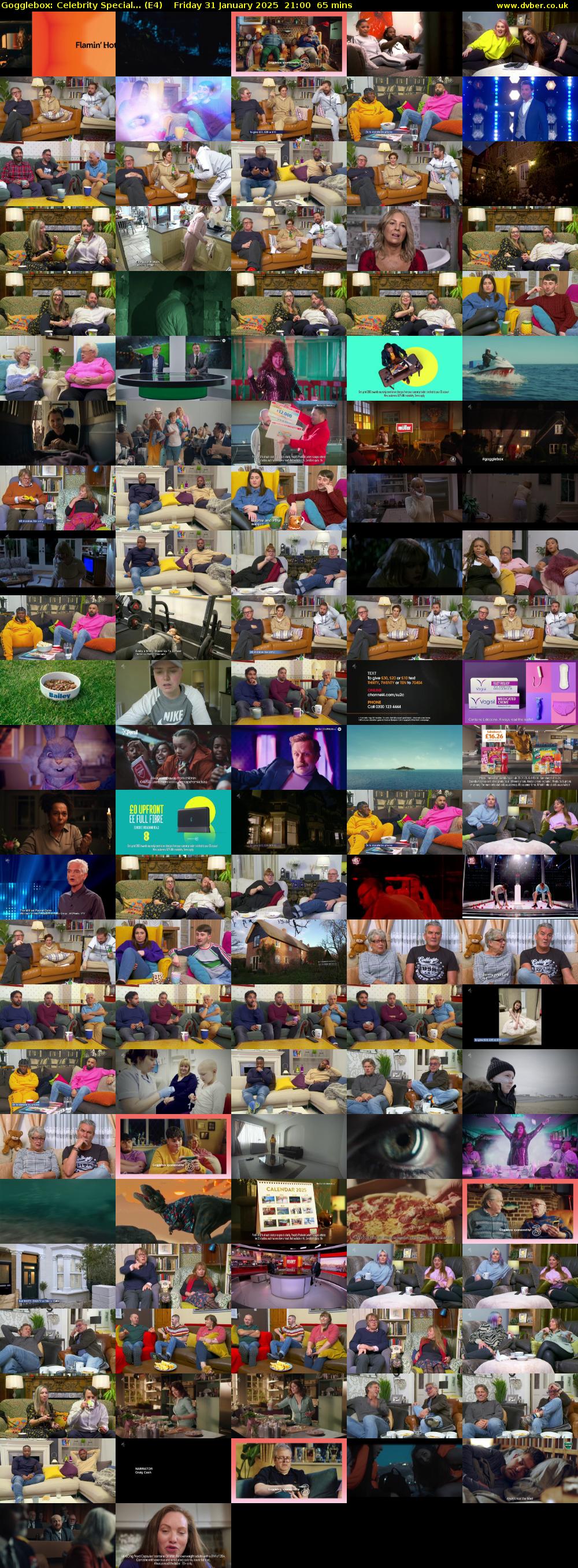 Gogglebox: Celebrity Special... (E4) Friday 31 January 2025 21:00 - 22:05