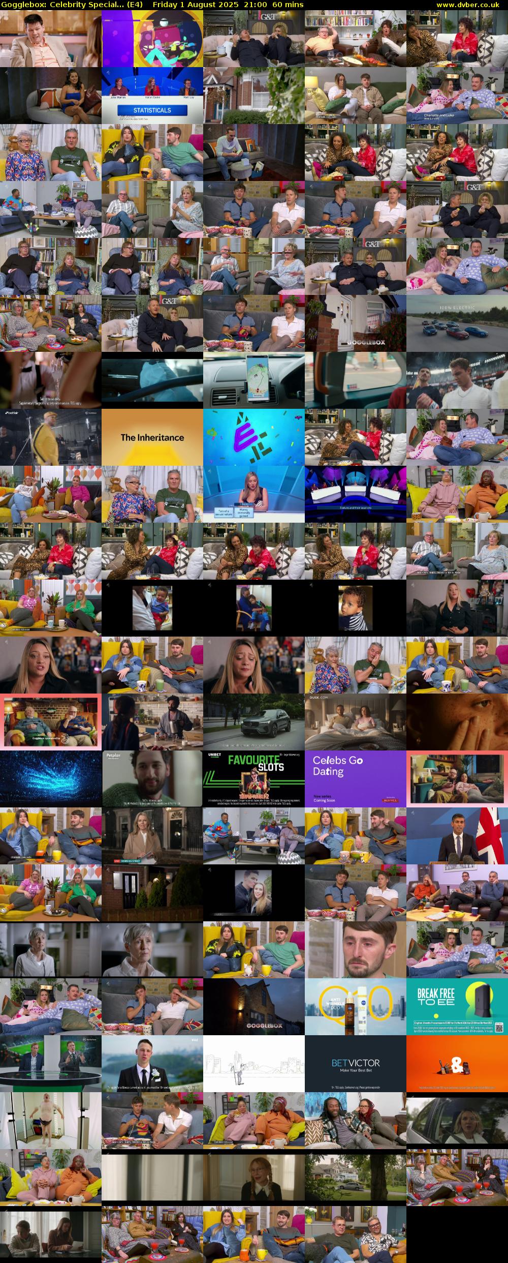 Gogglebox: Celebrity Special... (E4) Friday 1 August 2025 21:00 - 22:00