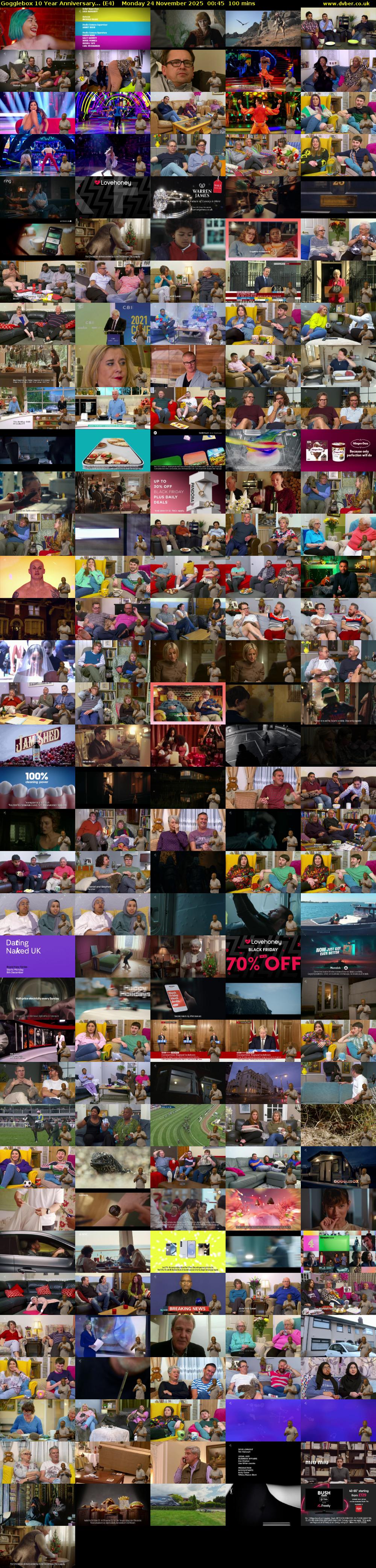Gogglebox 10 Year Anniversary... (E4) Monday 24 November 2025 00:45 - 02:25