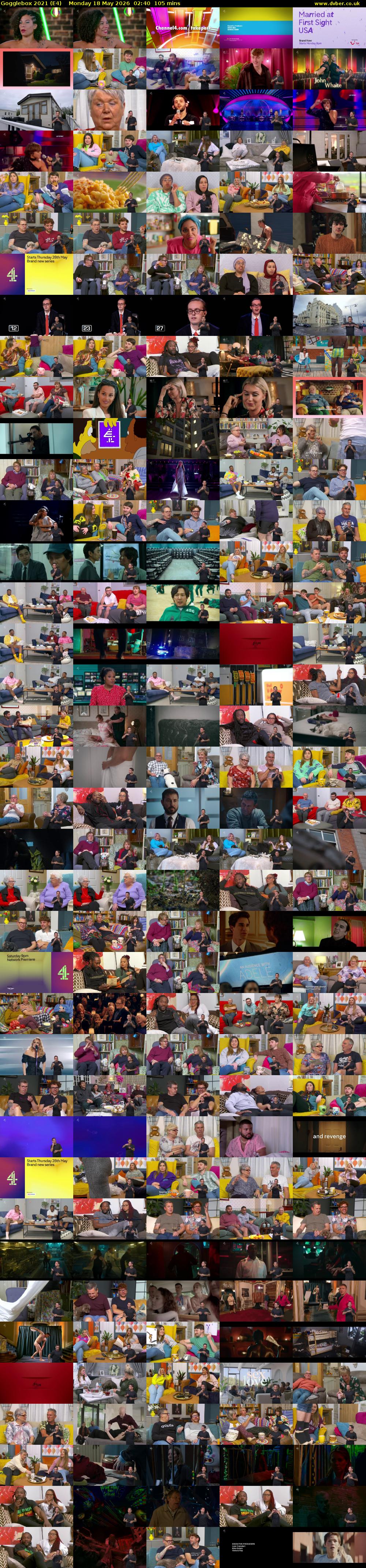 Gogglebox 2021 (E4) Monday 18 May 2026 02:40 - 04:25