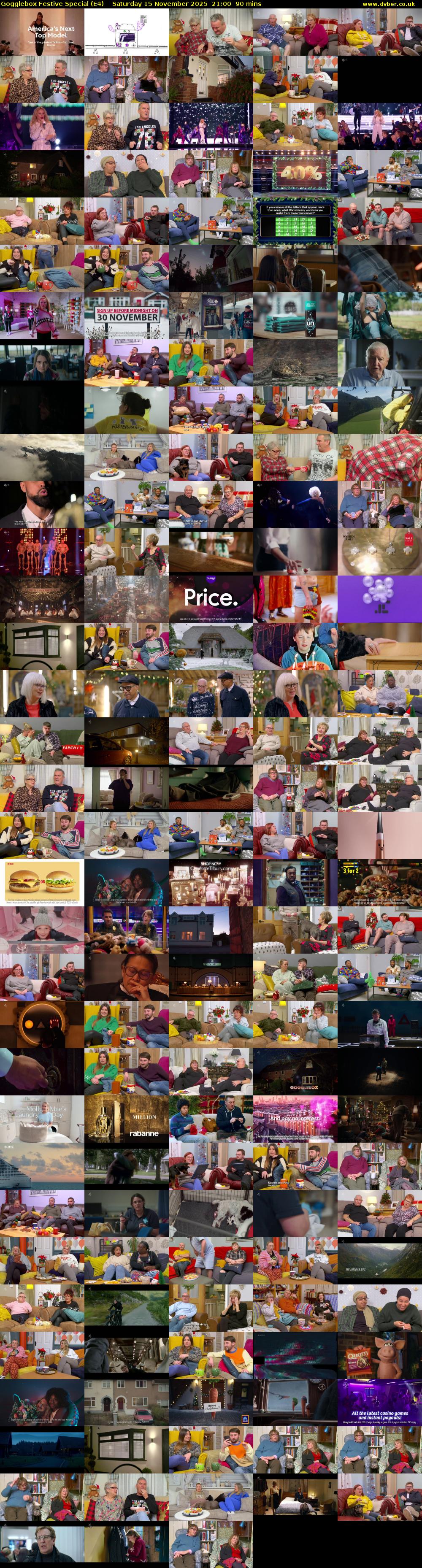 Gogglebox Festive Special (E4) Saturday 15 November 2025 21:00 - 22:30