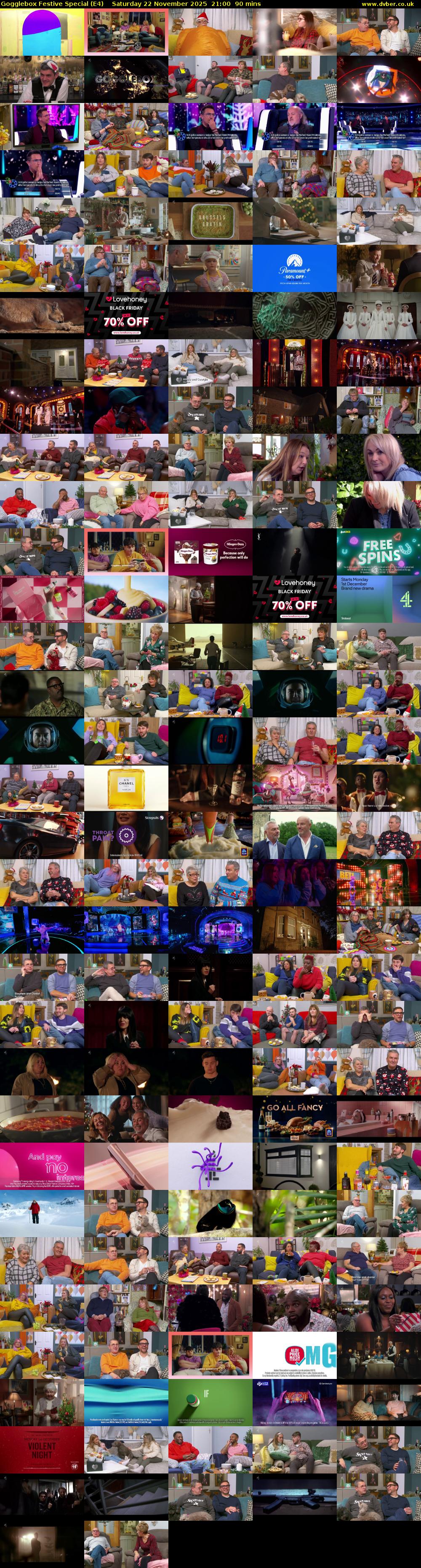 Gogglebox Festive Special (E4) Saturday 22 November 2025 21:00 - 22:30