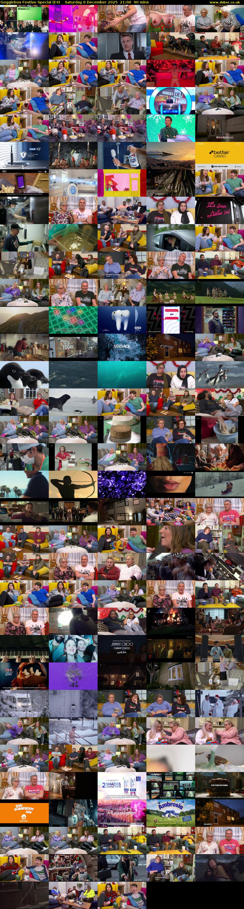 Gogglebox Festive Special (E4) Saturday 6 December 2025 21:00 - 22:30