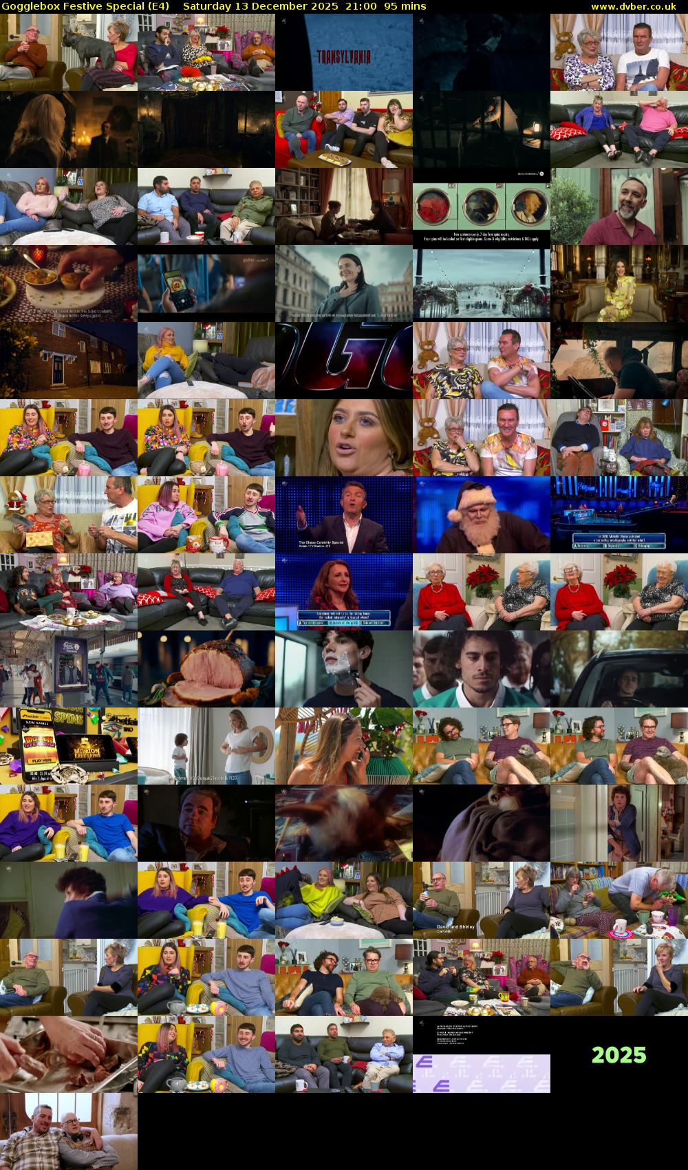 Gogglebox Festive Special (E4) Saturday 13 December 2025 21:00 - 22:35