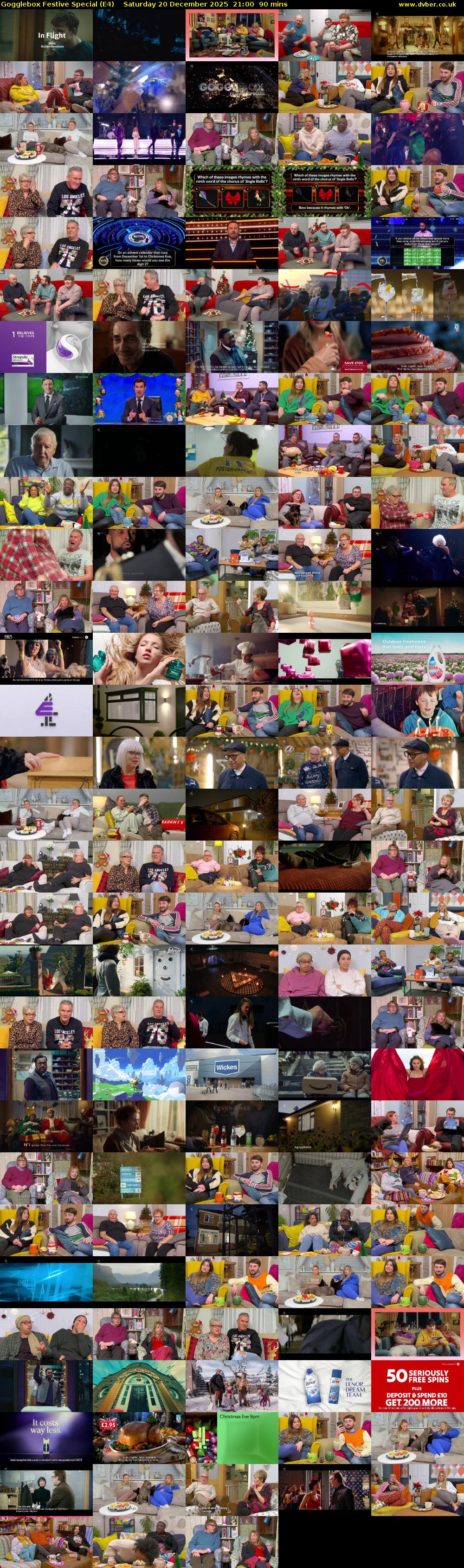 Gogglebox Festive Special (E4) Saturday 20 December 2025 21:00 - 22:30