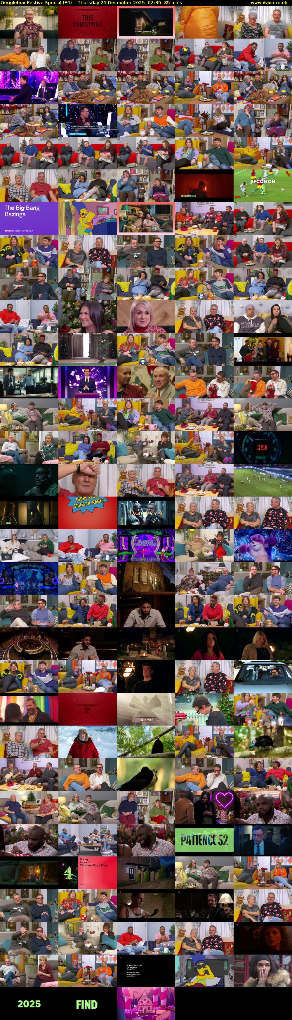 Gogglebox Festive Special (E4) Thursday 25 December 2025 02:35 - 04:00
