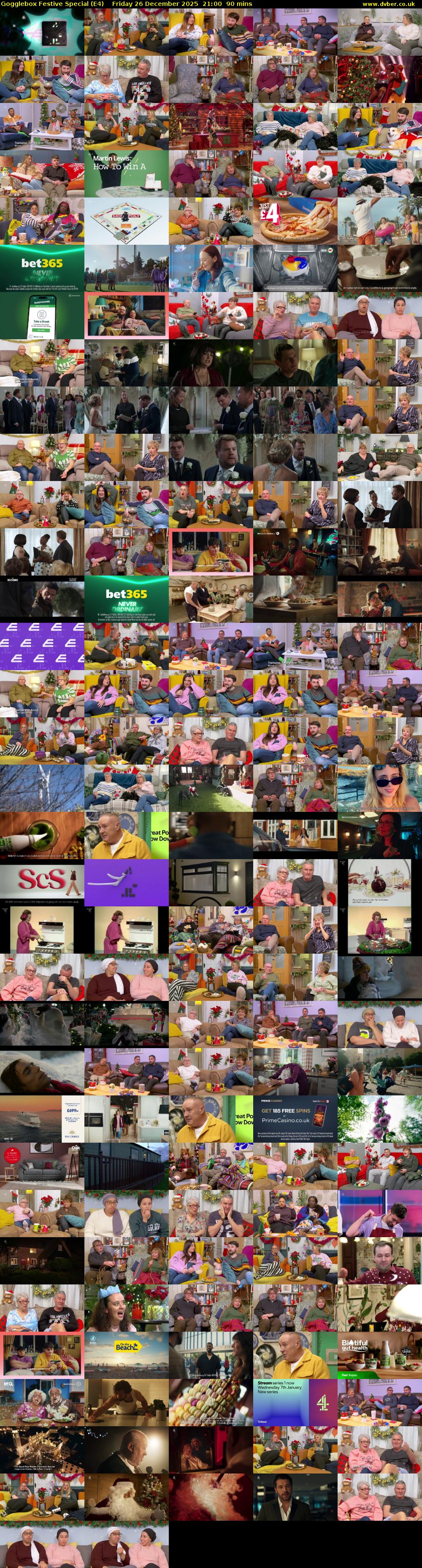 Gogglebox Festive Special (E4) Friday 26 December 2025 21:00 - 22:30