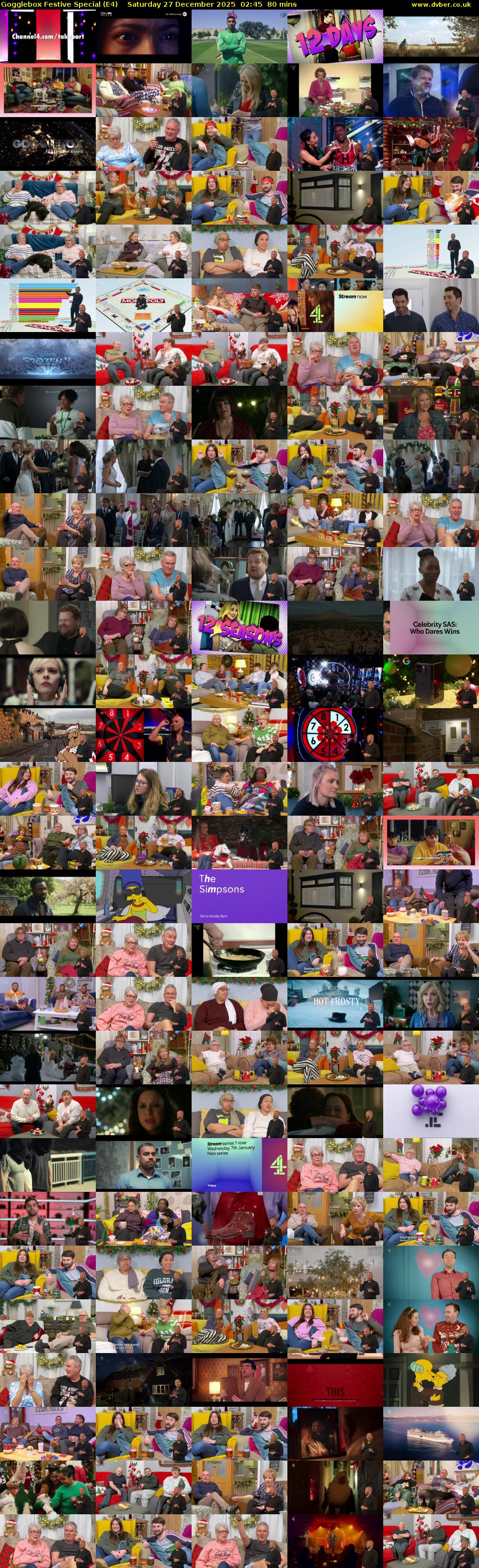 Gogglebox Festive Special (E4) Saturday 27 December 2025 02:45 - 04:05
