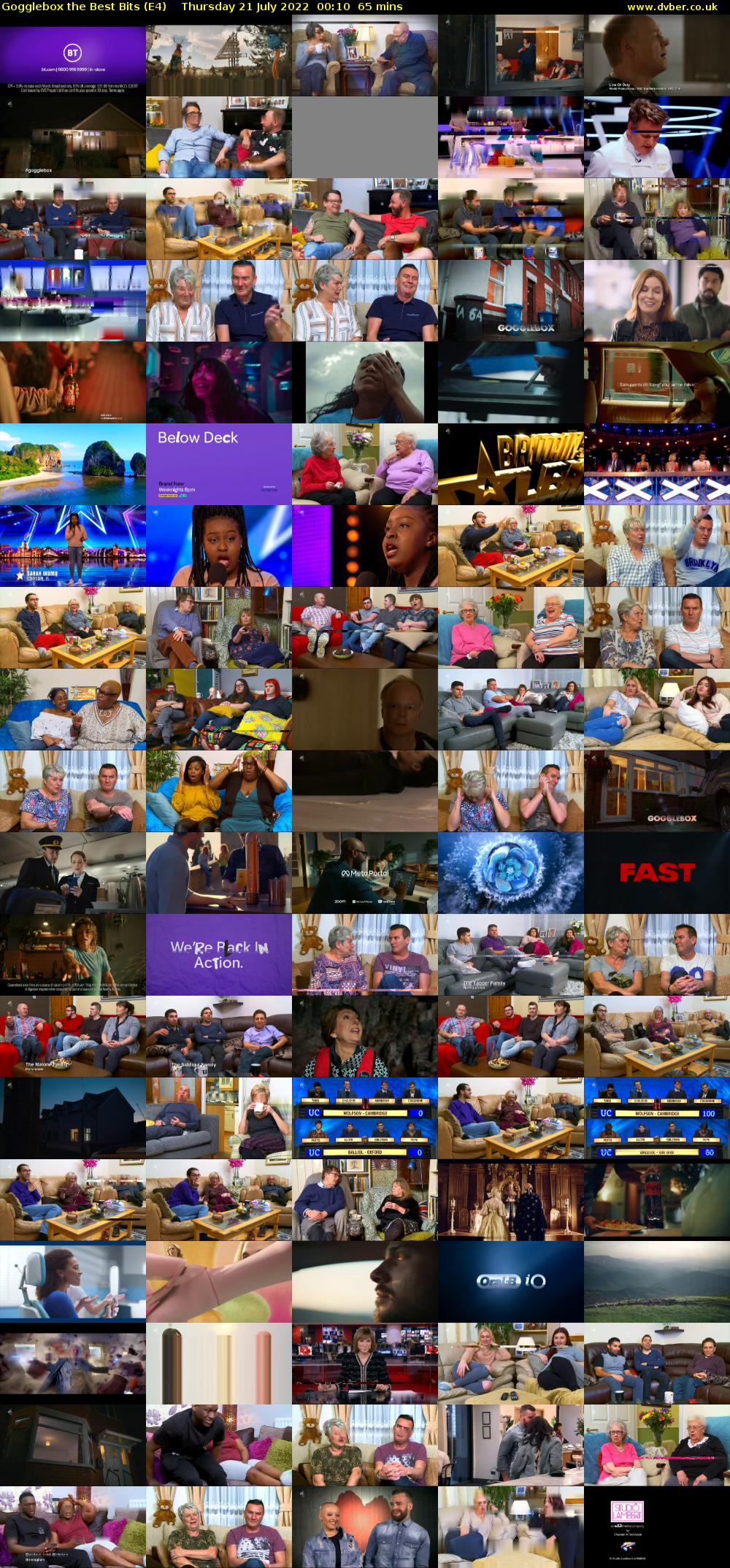 Gogglebox The Best Bits (E4) Thursday 21 July 2022 00:10 - 01:15