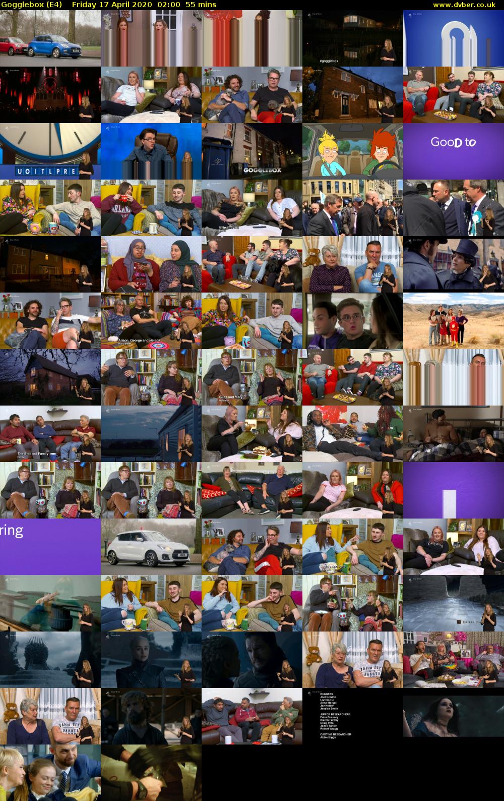 Gogglebox (E4) Friday 17 April 2020 02:00 - 02:55