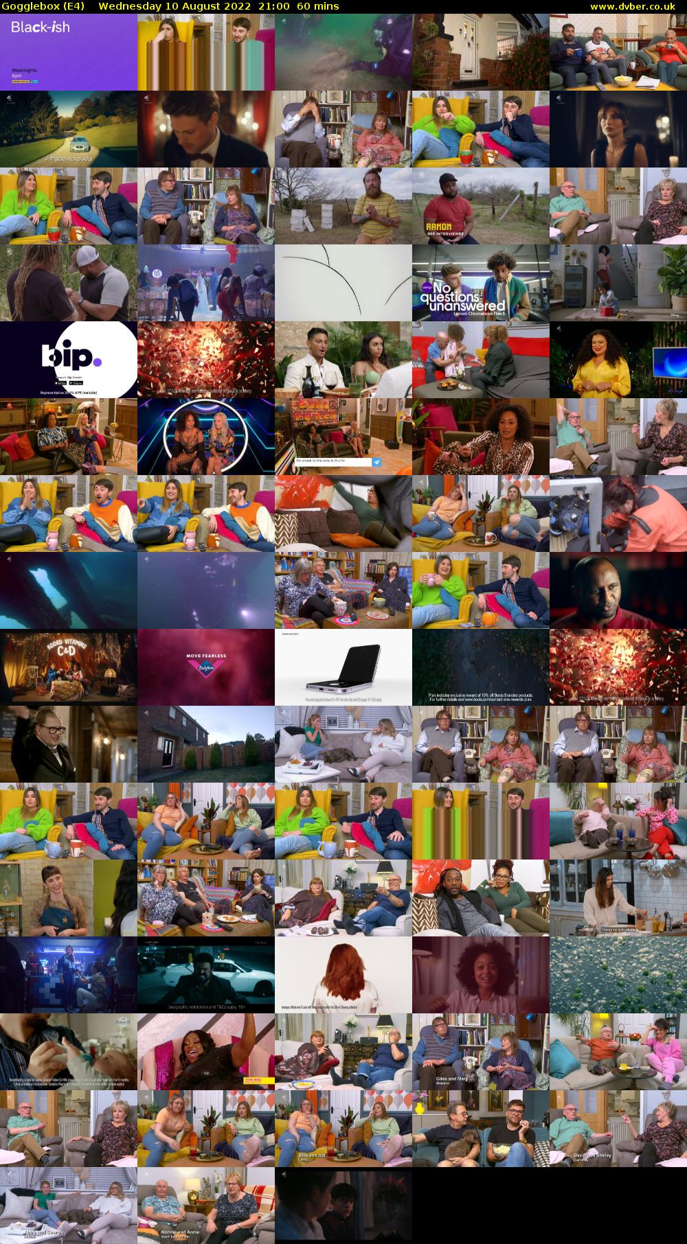 Gogglebox (E4) Wednesday 10 August 2022 21:00 - 22:00