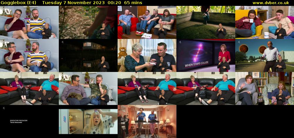 Gogglebox (E4) Tuesday 7 November 2023 00:20 - 01:25