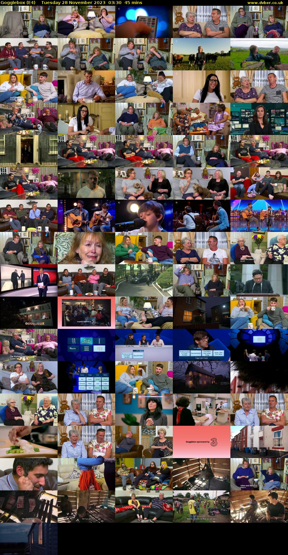 Gogglebox (E4) Tuesday 28 November 2023 03:30 - 04:15