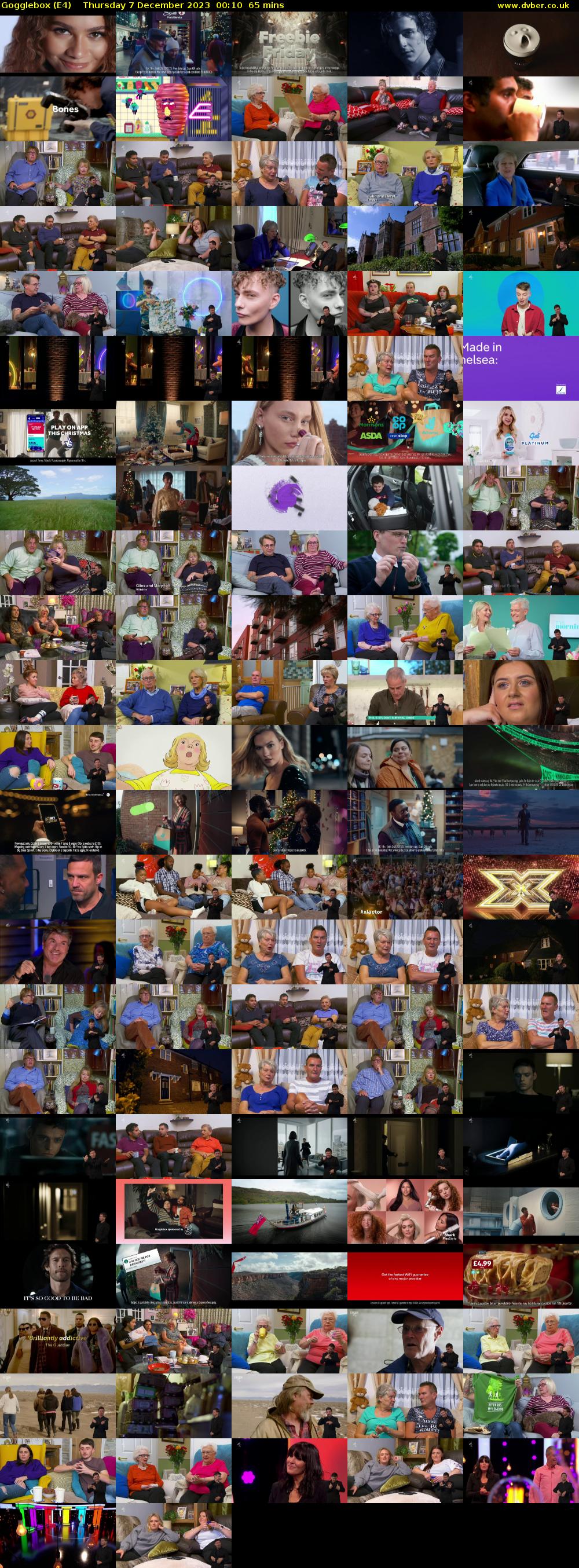 Gogglebox (E4) Thursday 7 December 2023 00:10 - 01:15