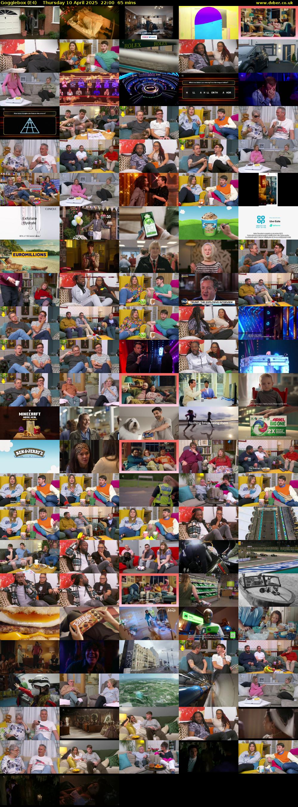 Gogglebox (E4) Thursday 10 April 2025 22:00 - 23:05