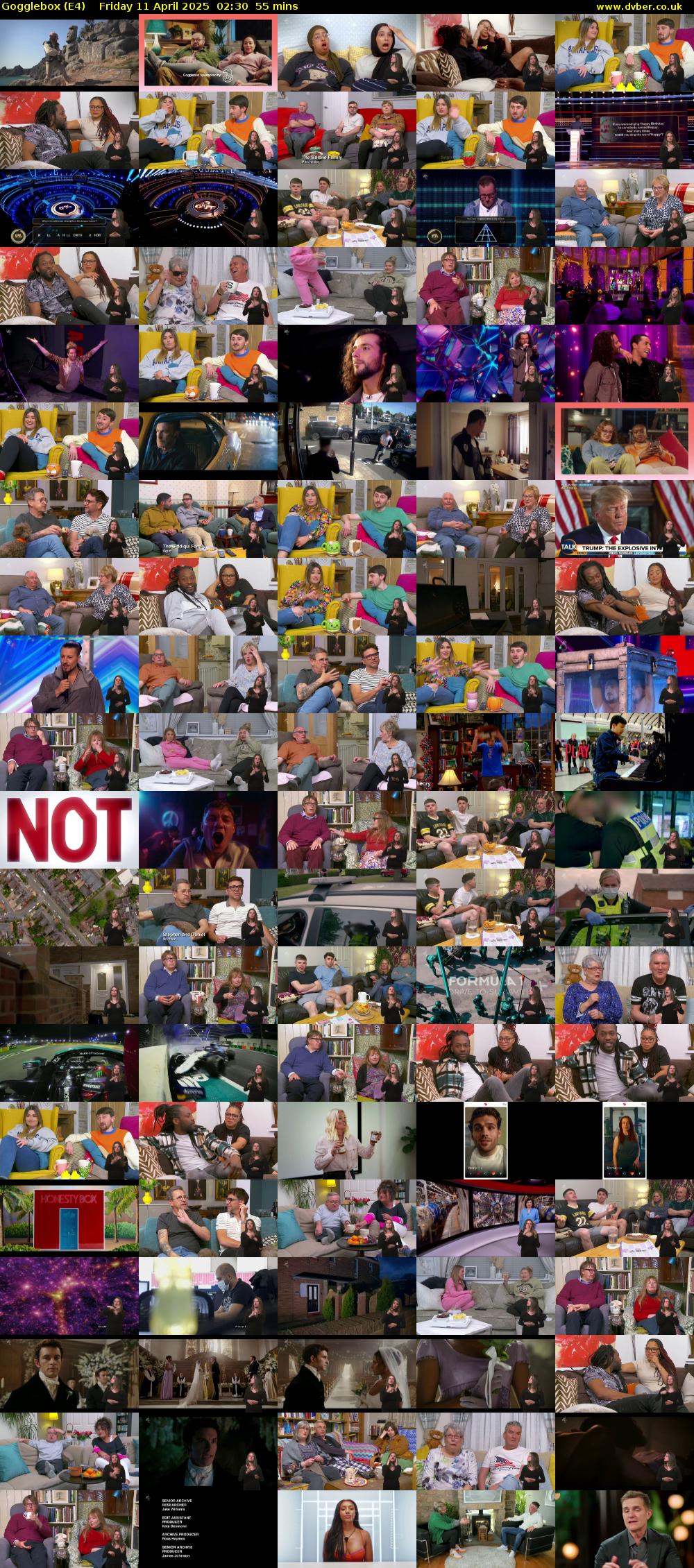Gogglebox (E4) Friday 11 April 2025 02:30 - 03:25