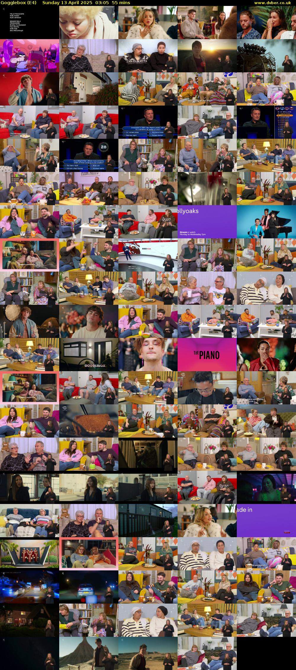 Gogglebox (E4) Sunday 13 April 2025 03:05 - 04:00