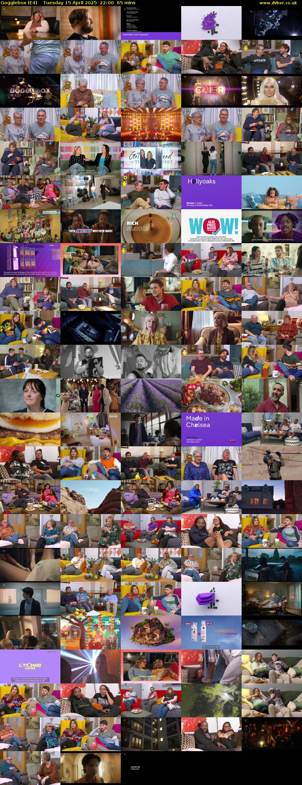 Gogglebox (E4) Tuesday 15 April 2025 22:00 - 23:05