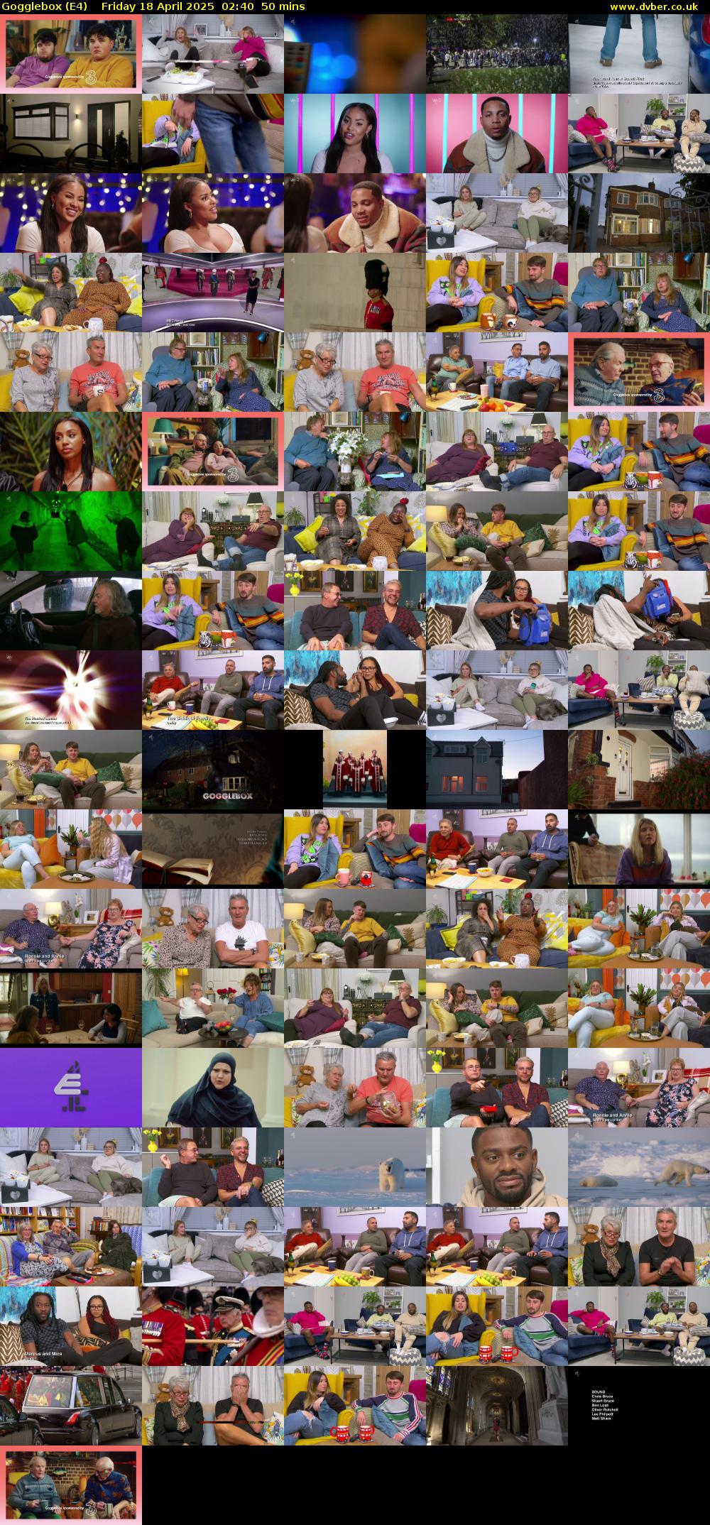 Gogglebox (E4) Friday 18 April 2025 02:40 - 03:30