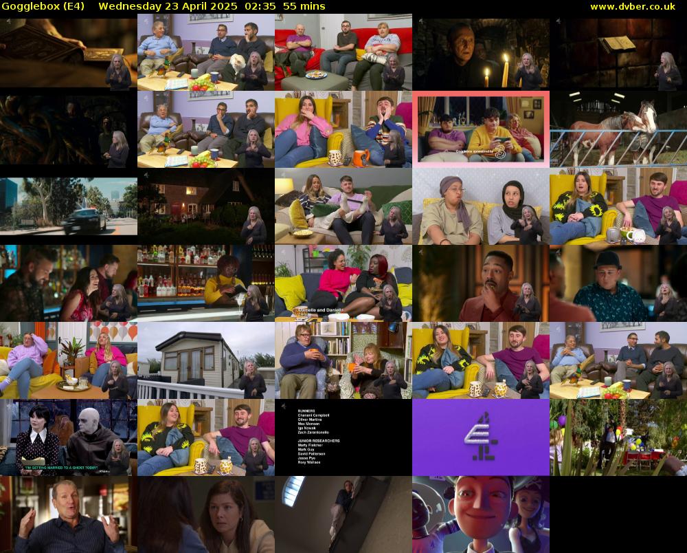Gogglebox (E4) Wednesday 23 April 2025 02:35 - 03:30