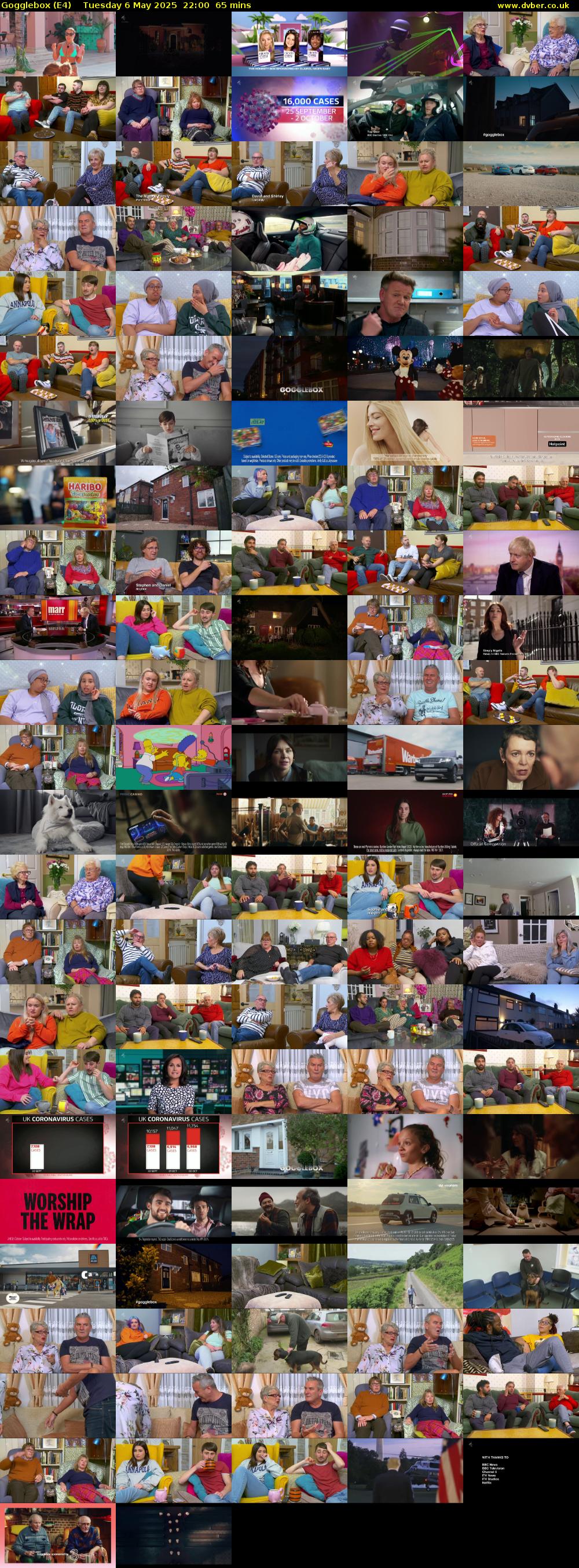 Gogglebox (E4) Tuesday 6 May 2025 22:00 - 23:05