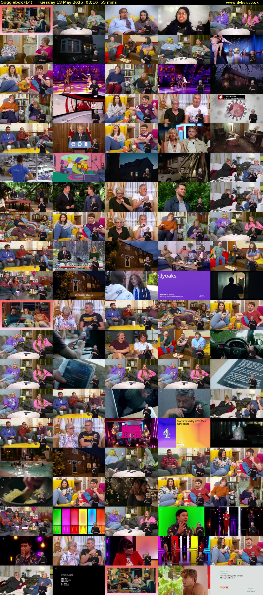 Gogglebox (E4) Tuesday 13 May 2025 03:10 - 04:05