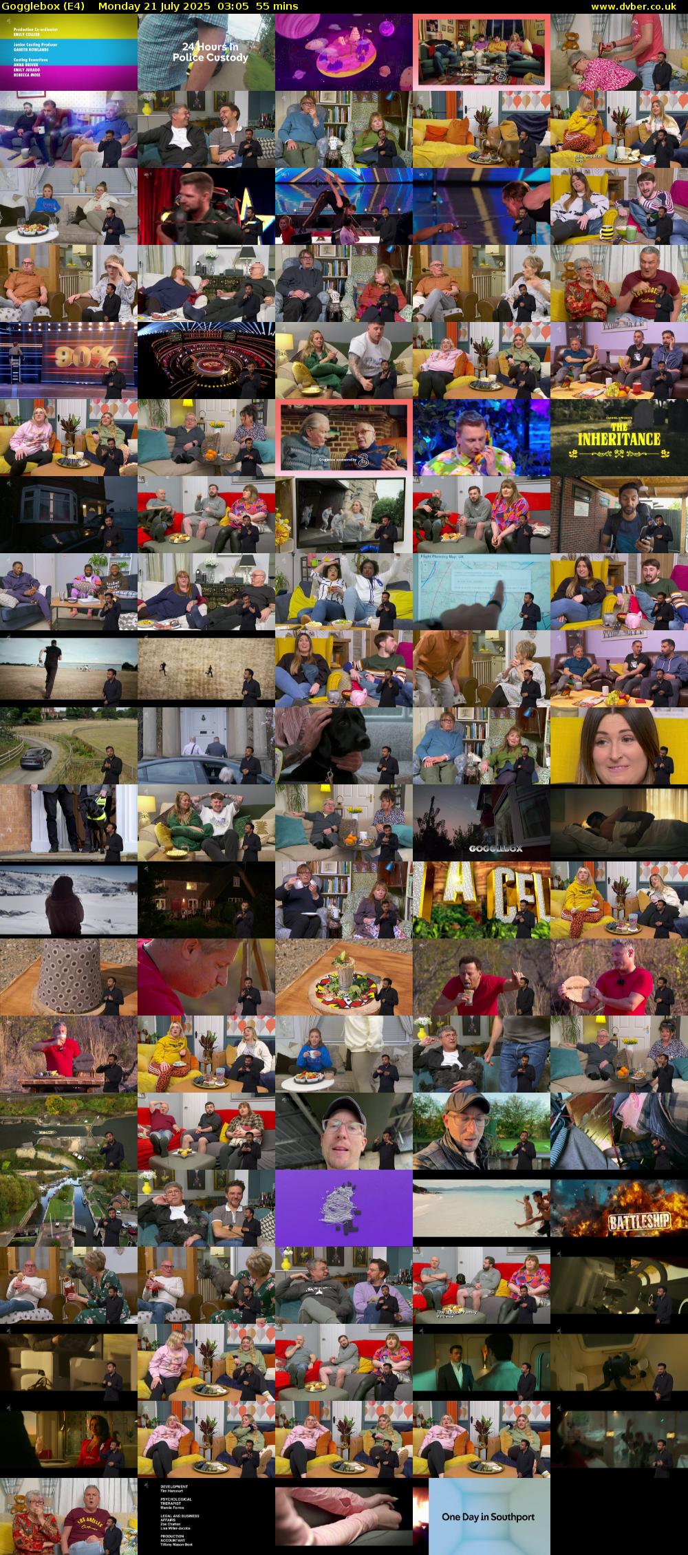 Gogglebox (E4) Monday 21 July 2025 03:05 - 04:00