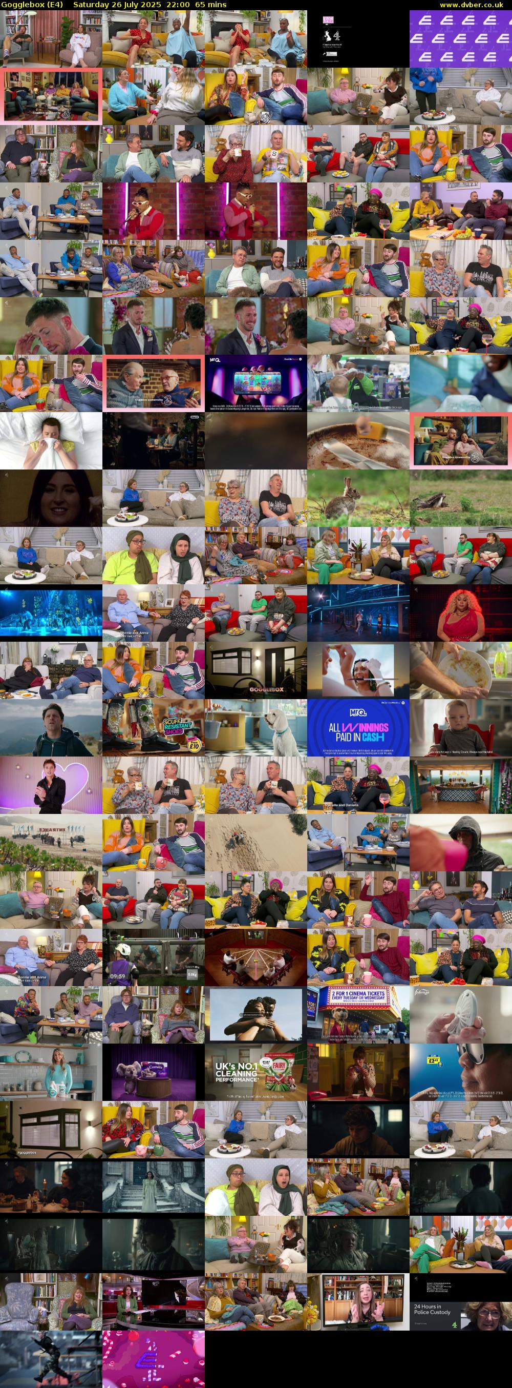 Gogglebox (E4) Saturday 26 July 2025 22:00 - 23:05