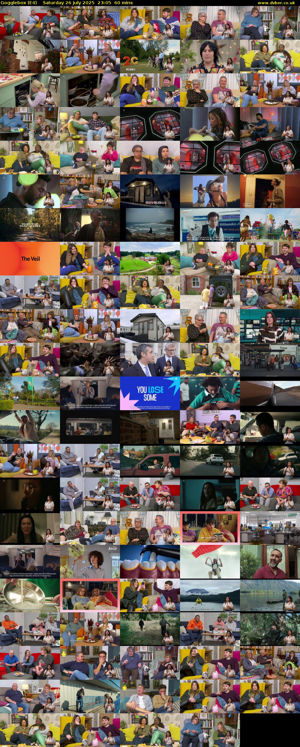 Gogglebox (E4) Saturday 26 July 2025 23:05 - 00:05