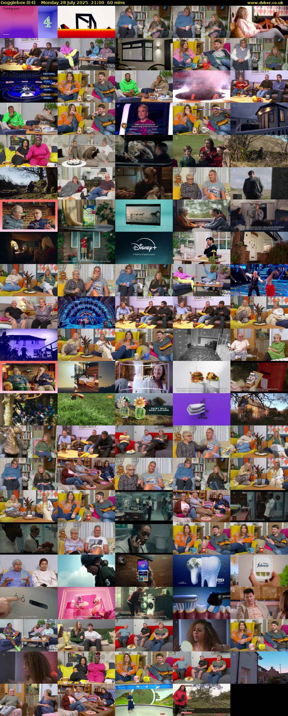 Gogglebox (E4) Monday 28 July 2025 21:00 - 22:00