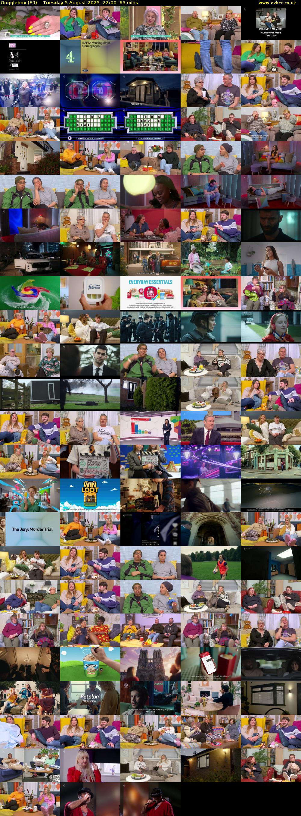 Gogglebox (E4) Tuesday 5 August 2025 22:00 - 23:05