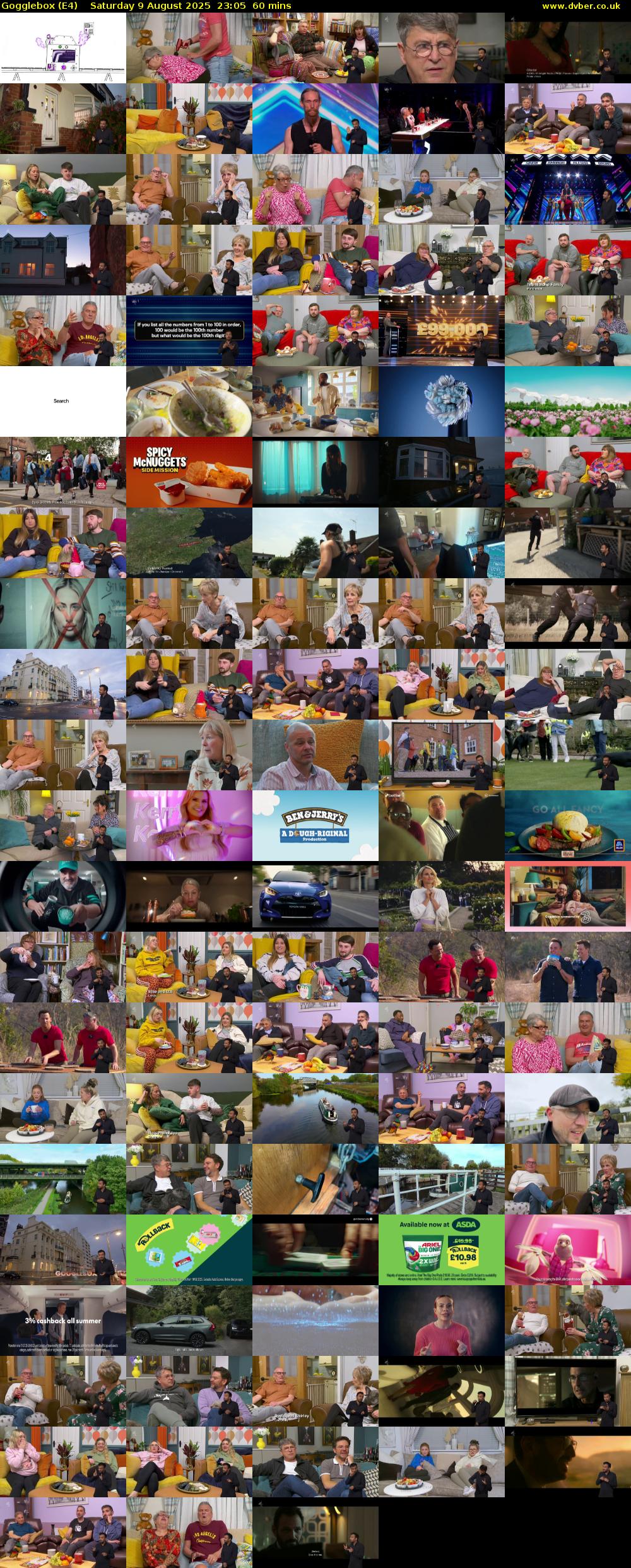 Gogglebox (E4) Saturday 9 August 2025 23:05 - 00:05