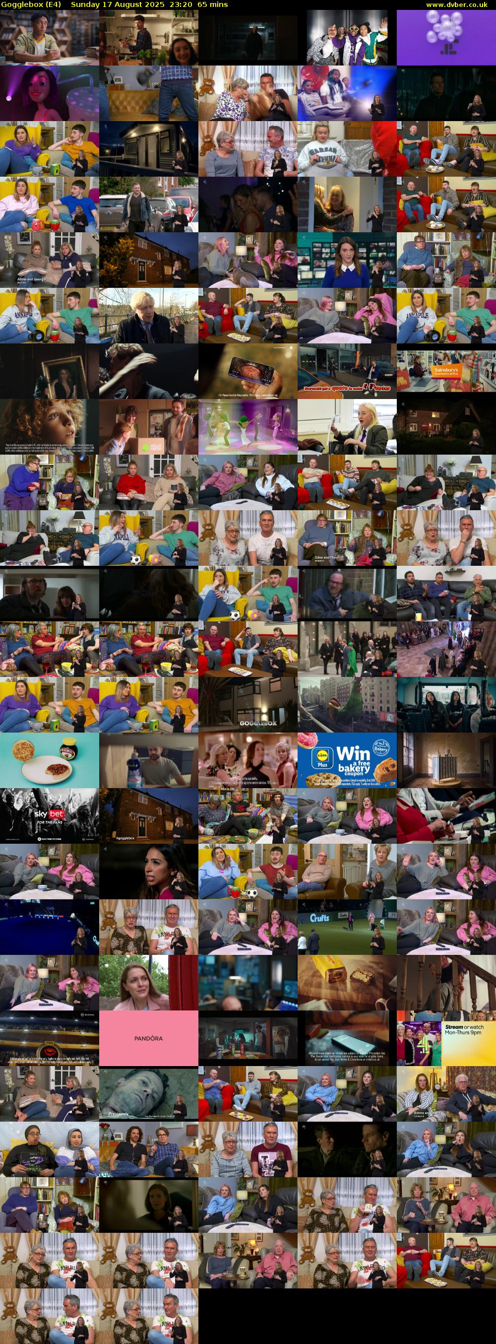 Gogglebox (E4) Sunday 17 August 2025 23:20 - 00:25