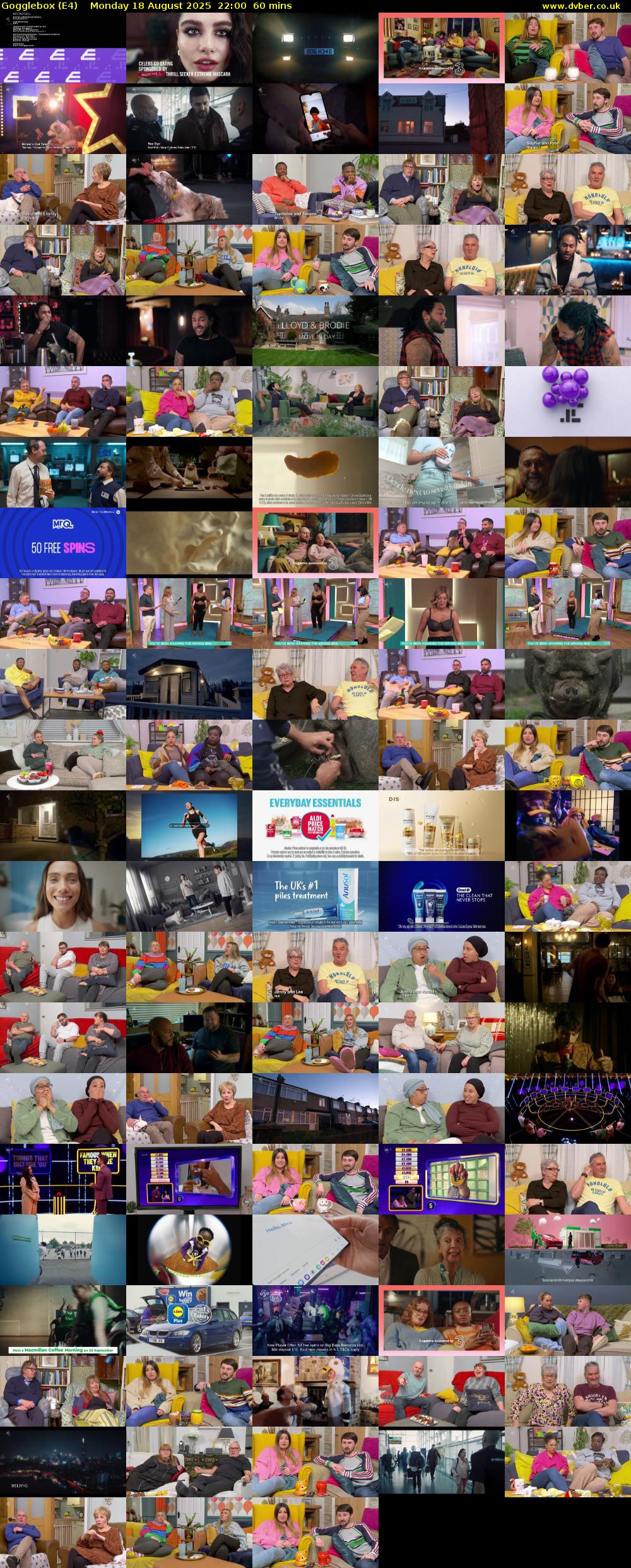 Gogglebox (E4) Monday 18 August 2025 22:00 - 23:00