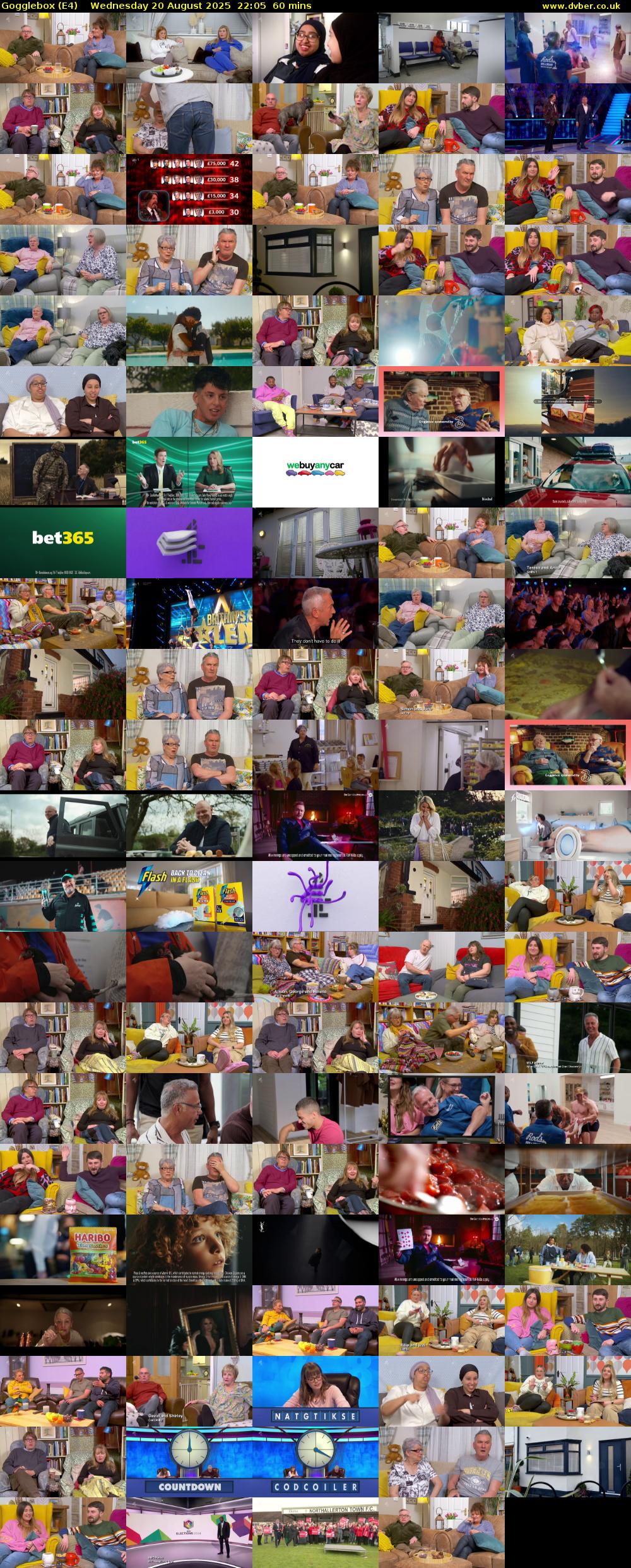 Gogglebox (E4) Wednesday 20 August 2025 22:05 - 23:05