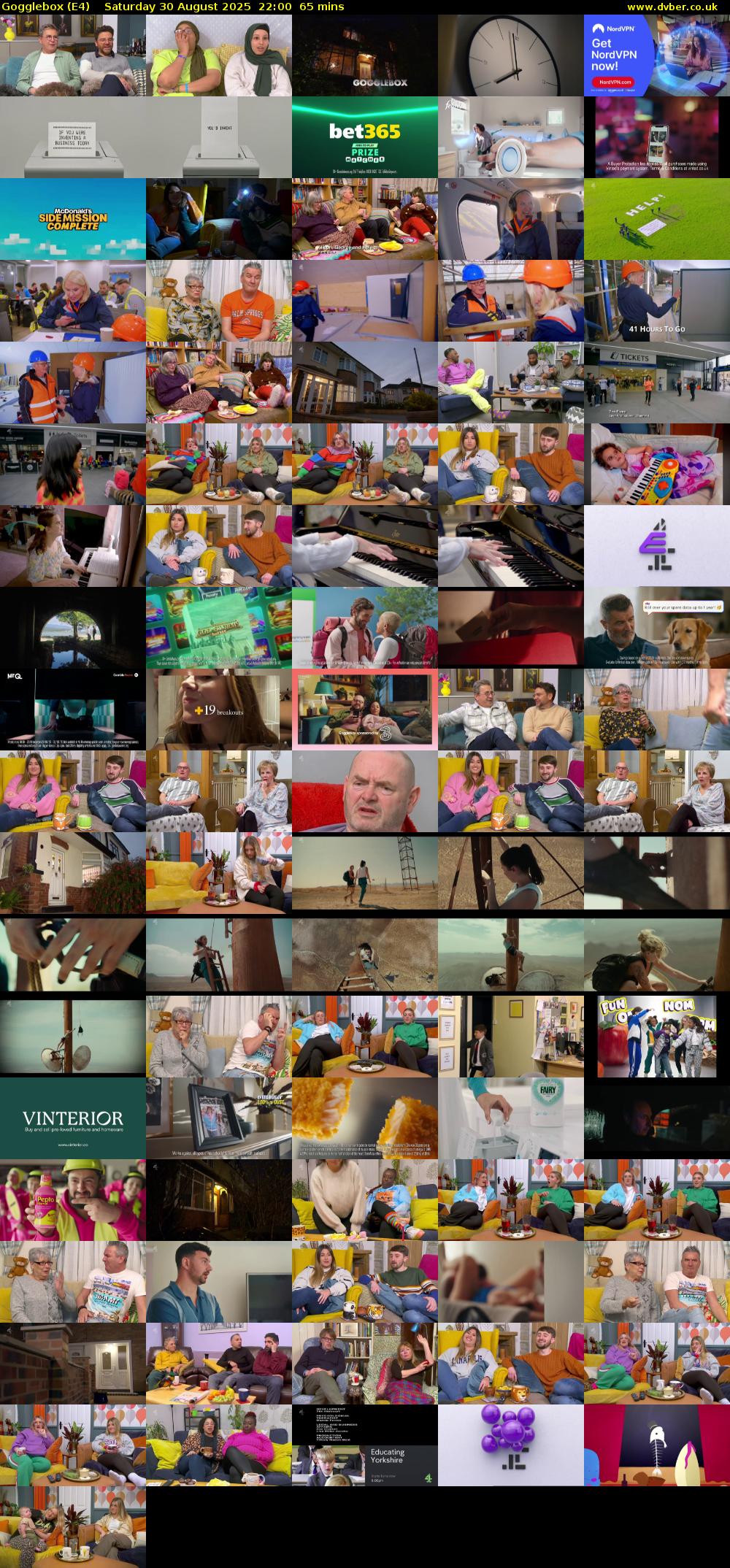 Gogglebox (E4) Saturday 30 August 2025 22:00 - 23:05