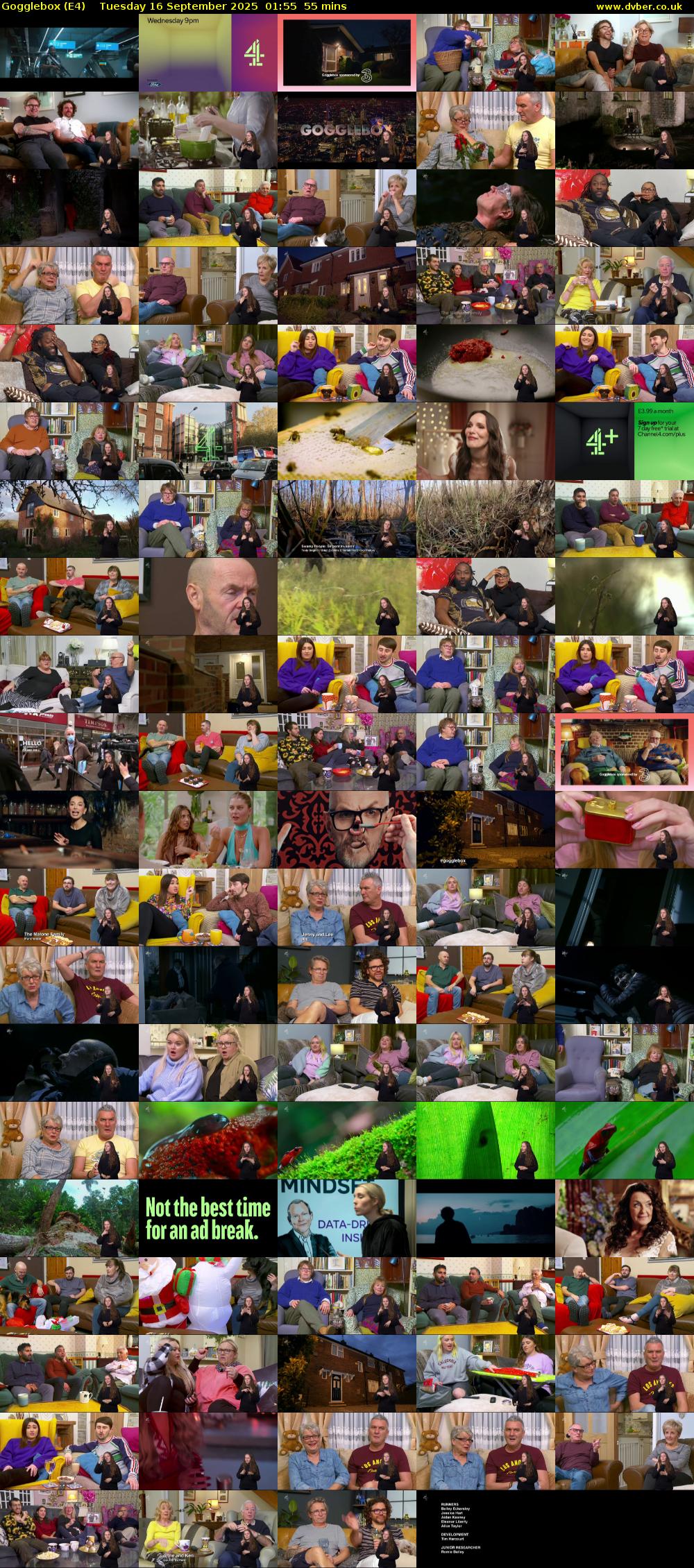 Gogglebox (E4) Tuesday 16 September 2025 01:55 - 02:50